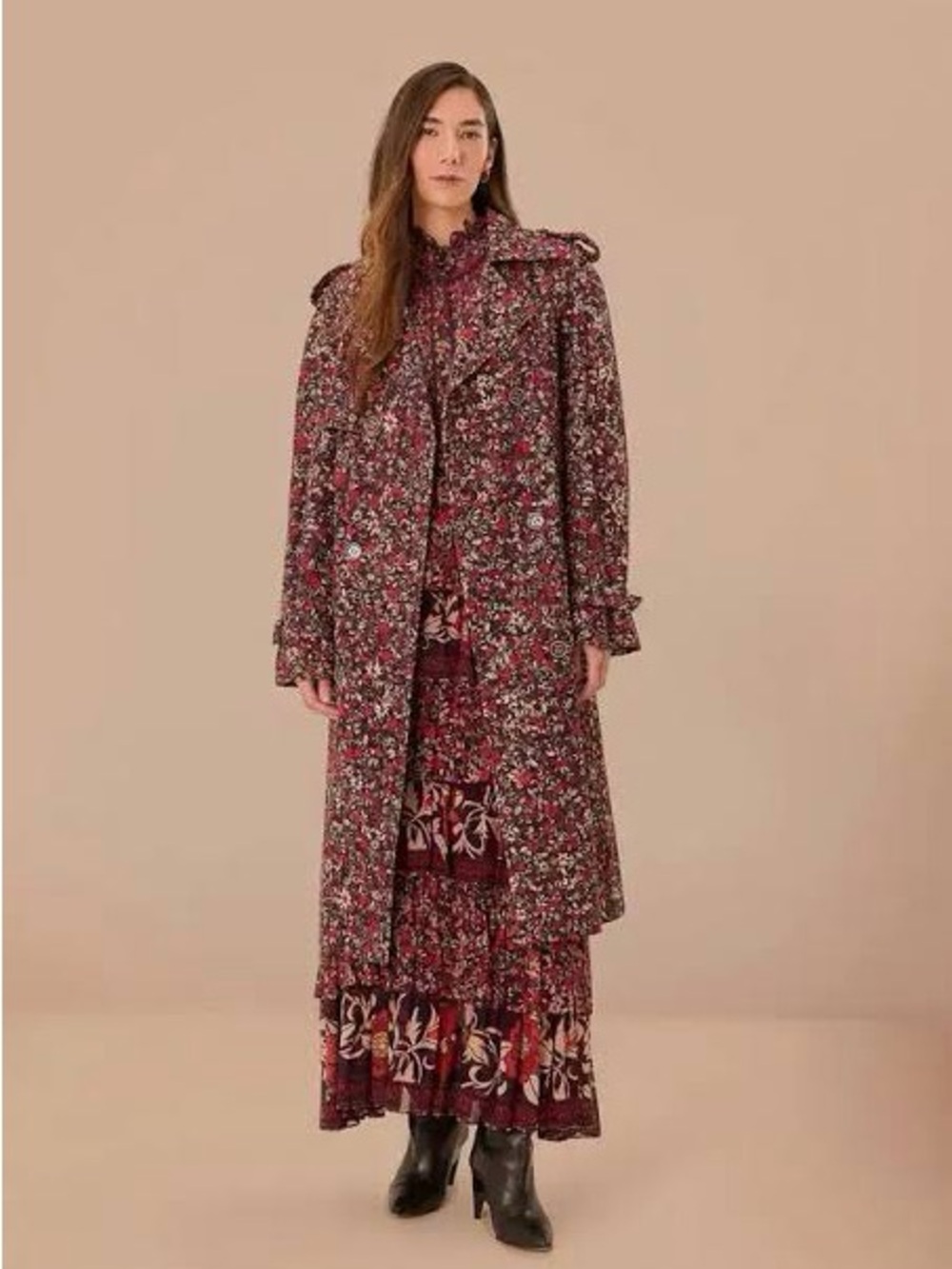 NWT FARM Rio Chelsea Garden Cotton Eyelet Trench Coat